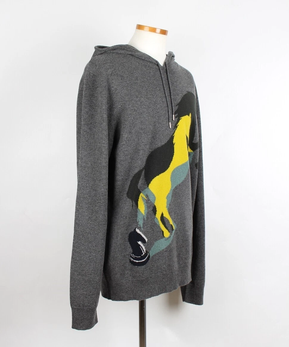 HERMÈS Felpa con cappuccio Hermes scacchi e ombre in cashmere 110 51165018