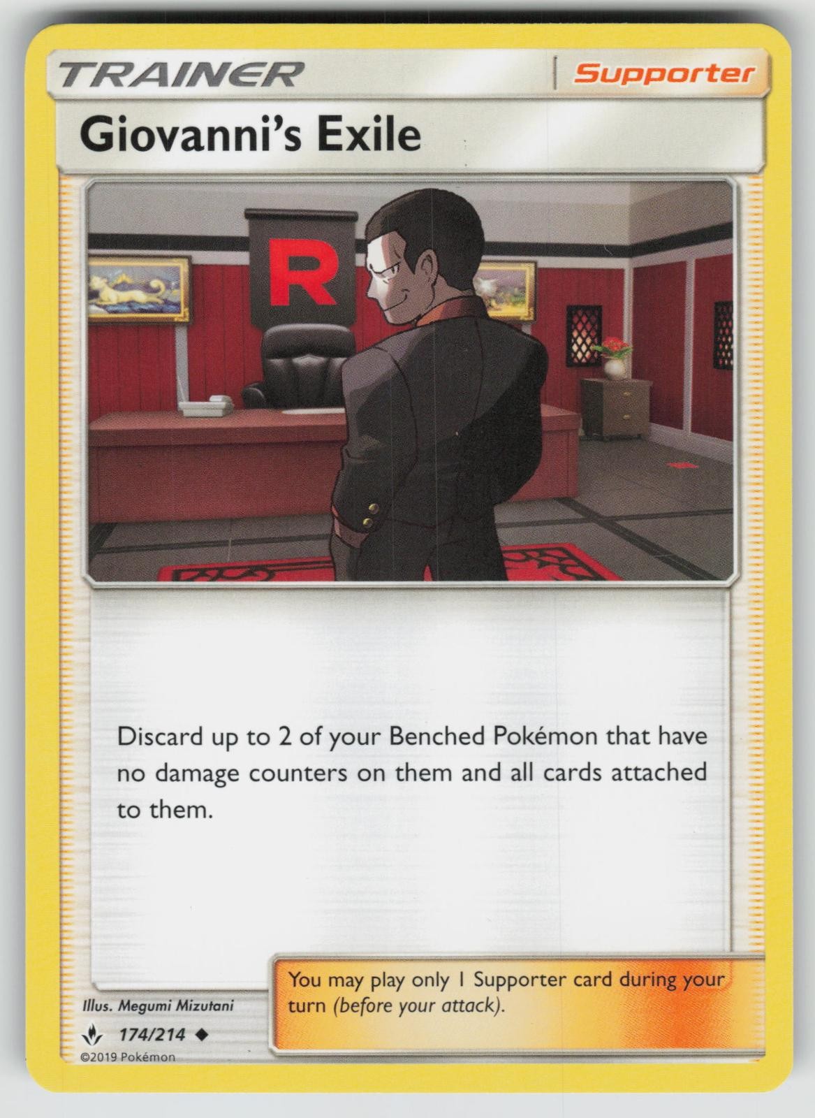GIOVANNI'S EXILE 174/214 UNCOMMON UNBROKEN BONDS POKEMON NEAR MINT