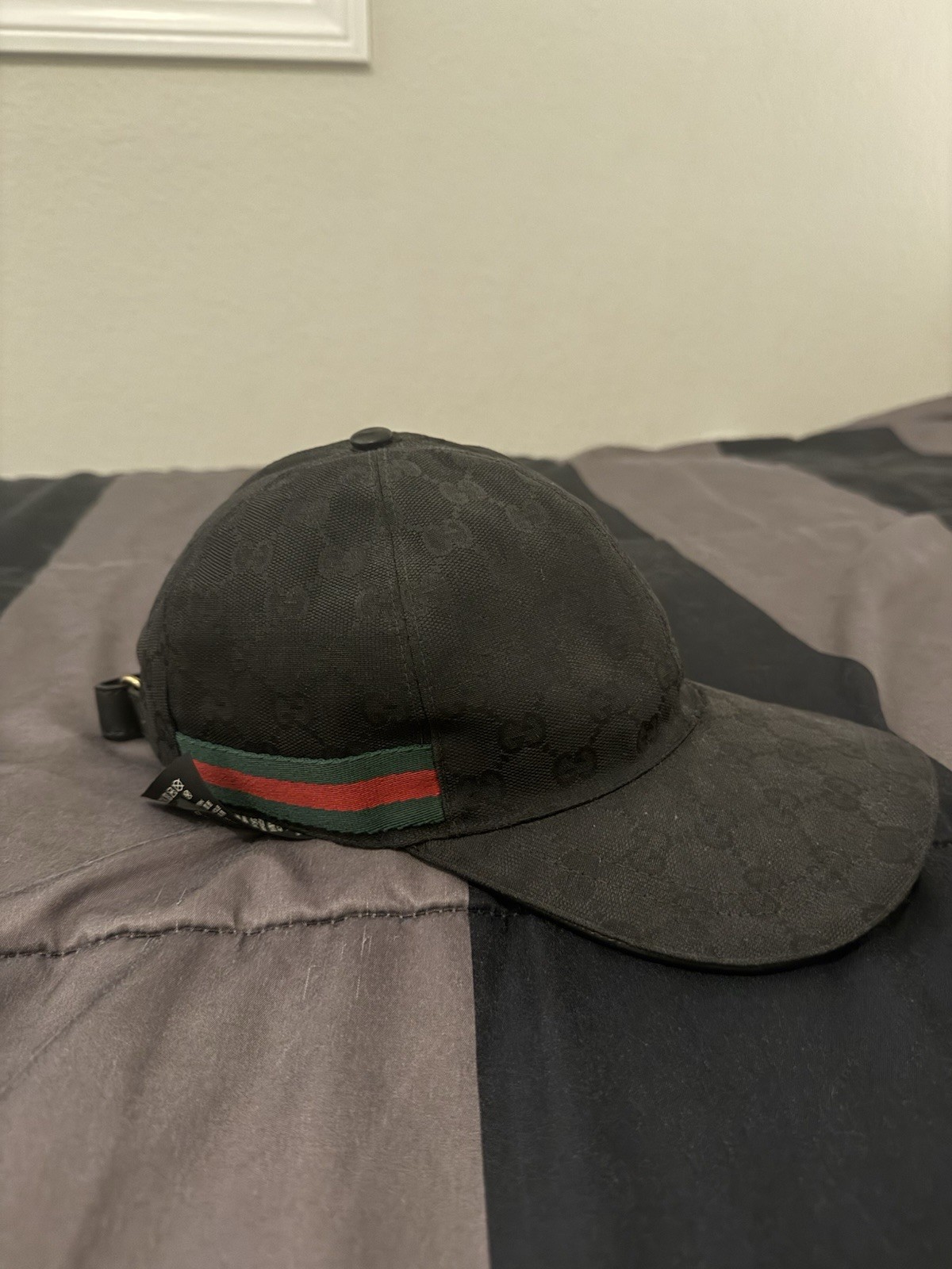 Authentic Gucci Monogram Web Stripe Baseball Cap - image 4