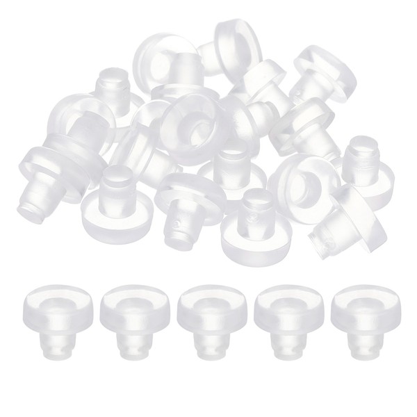 50Stk Glas-Tischplattenpuffer Mit Stiel,Transparente Puffer FüR 6Mm Loch-image