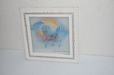 UNICORN CARNIVAL PRIZE GLASS PICTURE PLAQUE GLASS IS 8''X8'' (LKP36)