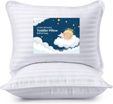 Toddler Pillow White, 2 Pack , 13x18 Pillows for Sleeping, Soft and Breathable