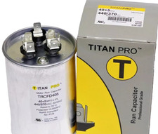 TitanPro TRCFD405 HVAC Round Motor Run Capacitor 40 5 MFD, 440/370Vac