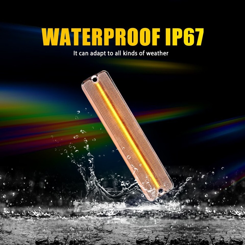 For 8795 Jeep Wrangler YJ Chrome LED Side Marker Lights Turn Signal