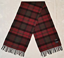 VINTAGE AUTHENTIC L.O.G.G. PLAIDS CHECKS LAMBSWOOL LONG MENS FRINGE SCARF