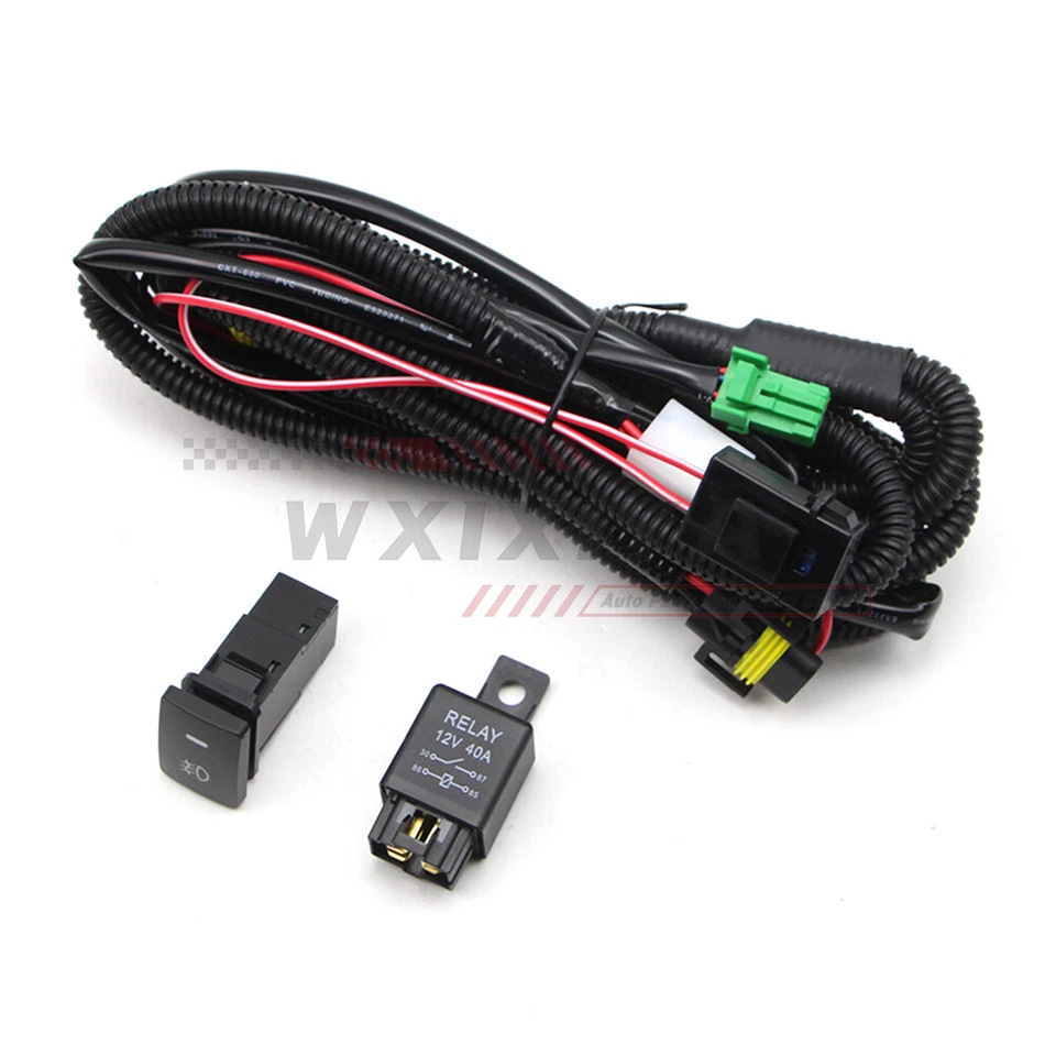 H11 Fog Light Wiring Harness Relay Switch Kit For Toyota Ford Lexus Jeep Subaru - Image 3 of 4