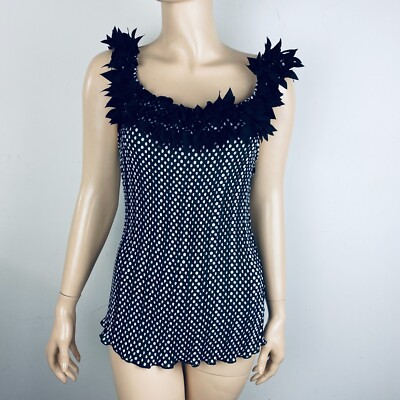 Kaelyn Max 2000's Y2K Style Gothic Grunge Polka Dot Accordion Women's Top L