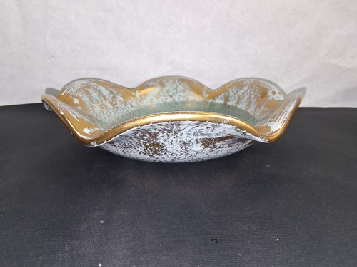 Stangl Bowl Centerpiece 4062 Gold Pottery Vintage Fluted Ruffled Rim USA - Picture 6 of 8