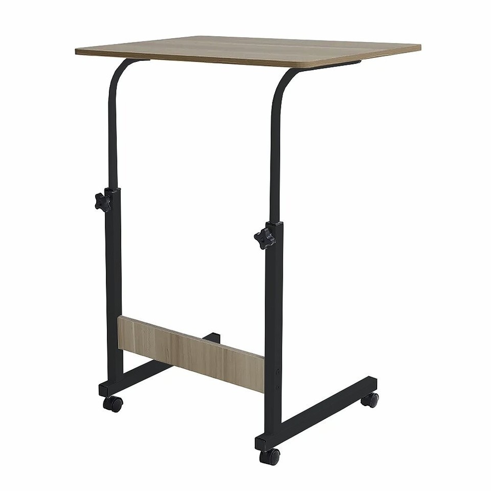 Adjustable Laptop Table Stand Portable On Wheels Tray Desk Home Bed ...