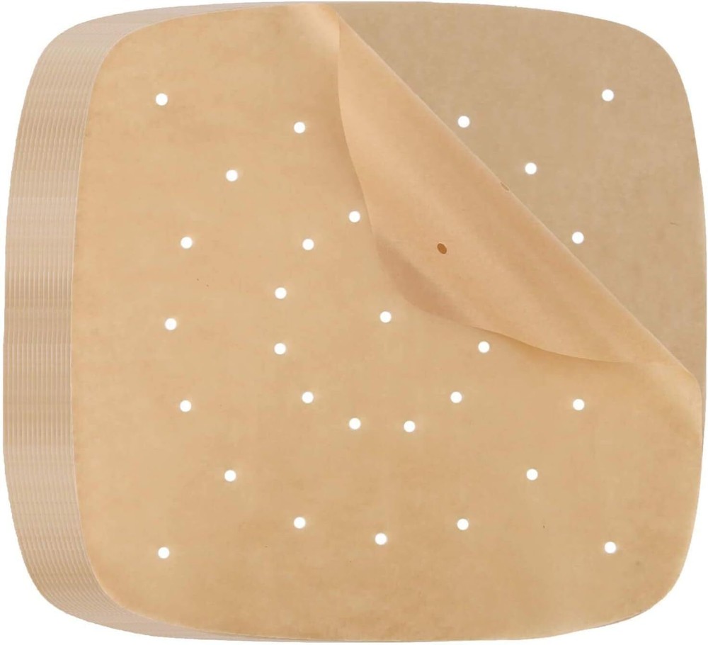 100pcs 8.5 Inch Square Air Fryer Parchment Paper Liners Safe No Burn Easy Clean Nonstick