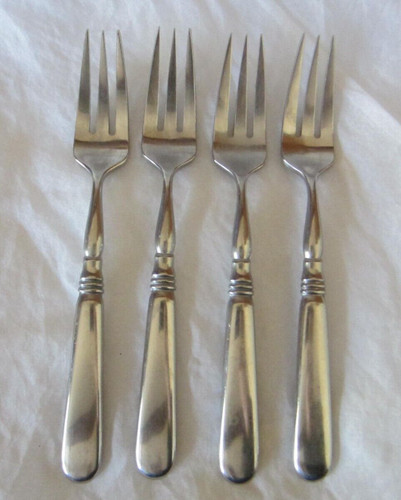 4 Yamazaki Stainless OLD DENMARK Steenberg Japan Salad Forks Glossy 6 5/8"