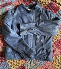 Jigsaw Petrol Blue Super Soft Leather Jacket - Size 12