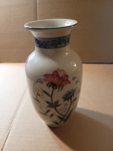 Vintage Andrea by Sadek Fleurs de Chantilly Ceramic Floral Vase 6.5" X 3" - Picture 1 of 12