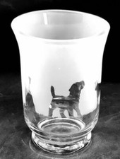 BORDER TERRIER Frieze 14.5cm Glass Vase / Hur...