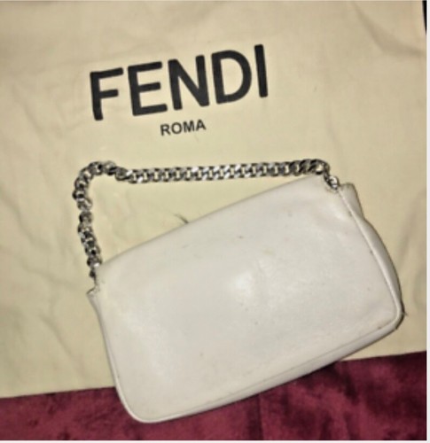 Authentische Fendi Micro Monster weiße Lederbaguette gebraucht - Bild 6 von 18