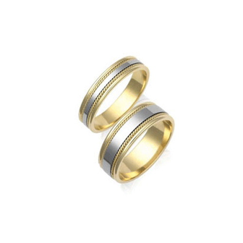 9 Karat Gold gestempelt 2 Farben passende Eheringe - Bild 1 von 1