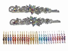 USA Glam Flower Leaf Bobby Pin Hair Clip Hairpin Rhinestone Crystal Elegant RH1