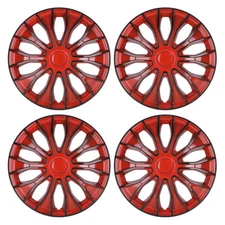 15in Hubcaps 15'' Wheel Covers Black Red Universal 15'' Wheel Rim Covers Clip On