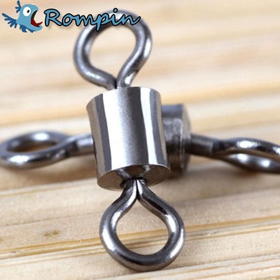 ROMPIN forma 50PCS IN ACCIAIO INOX Cuscinetto a Sfera Pesca ROLLING SWIVELS solido ri
