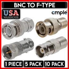 BNC to F-Type Adapter F Type Converter BNC Coupler Coaxial Cable Connectors