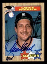 1987 Topps Baseball #613 Lance Parrish (All-Star) Signed Autograph (No COA) *e1