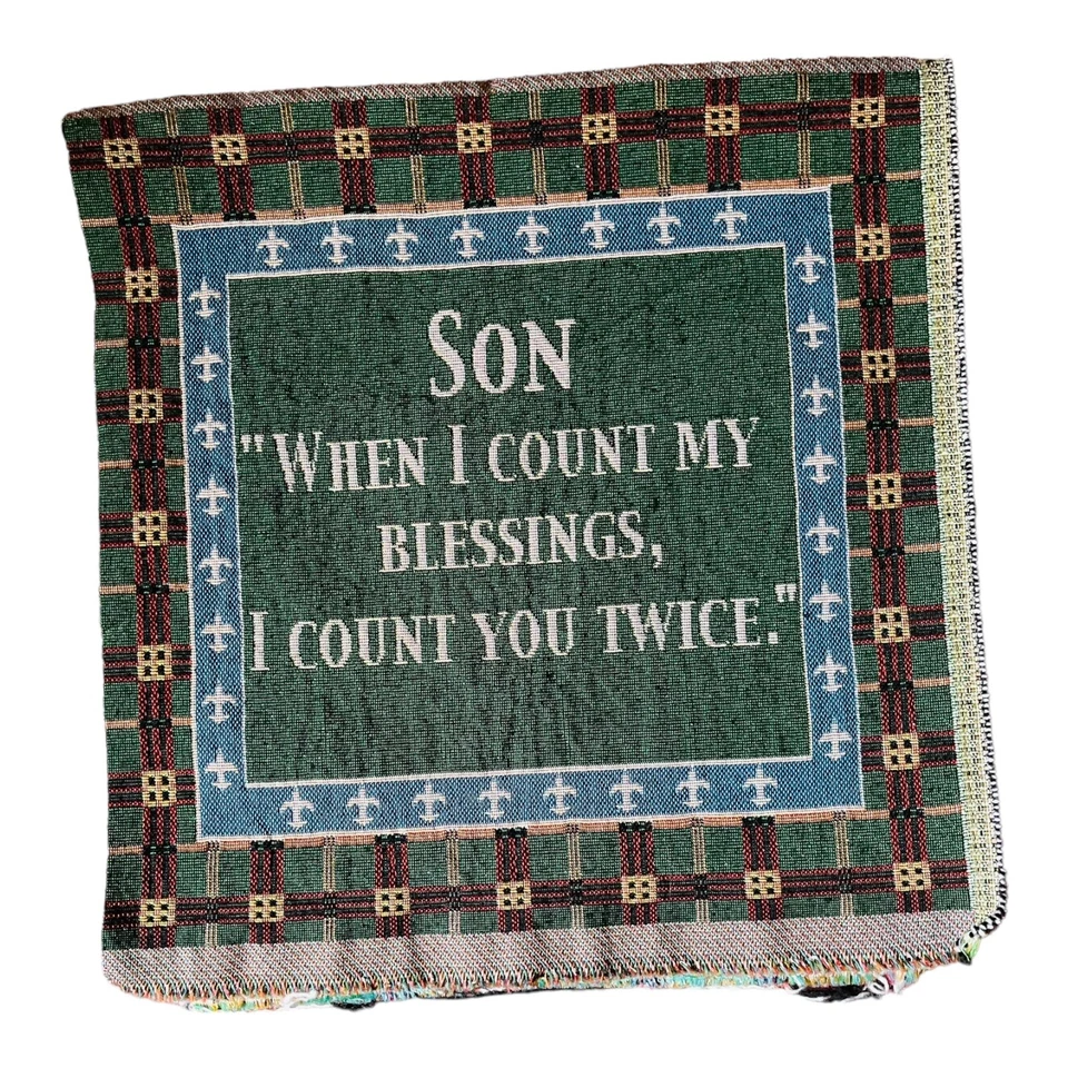 Hijo Bendición Inacabado Tapiz Palabra Diciendo Almohada Pieza de Tela Hace 2 Almohadas Foto 3 de 3