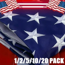 Lot American Flag 3x5ft Luxury Embroidered Star Double Sided Heavy Duty Nylon