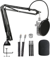 Rode Podmic Stand with Microphone Windscreen and Dual Layered Mic Pop Filter for