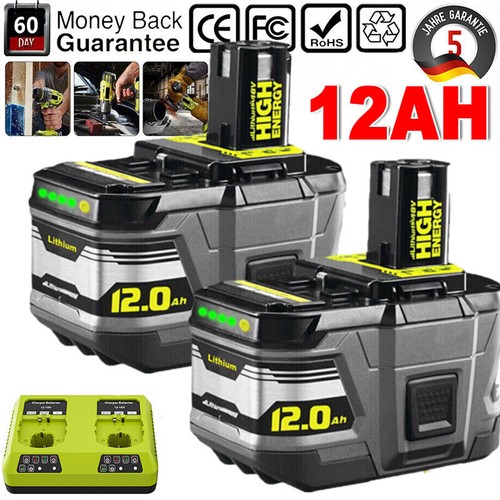 Batería 18V para Ryobi P108 9,0Ah 12,0Ah Litio ONE Plus Batería RB18L50 / Cargador