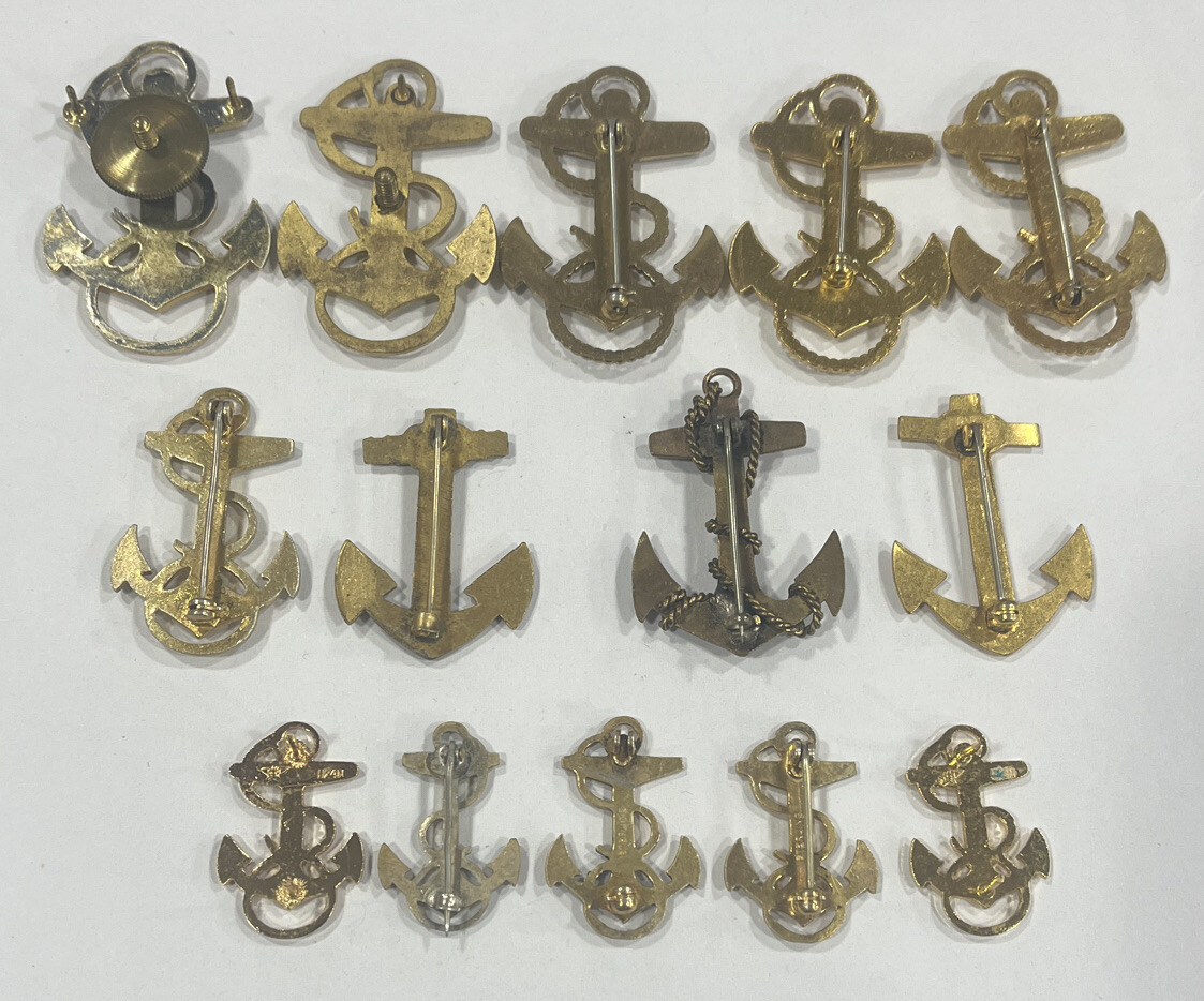 Military Sailor Vintage US Navy Anchor Pin USN Gold Filled 1/20 10k Lot
