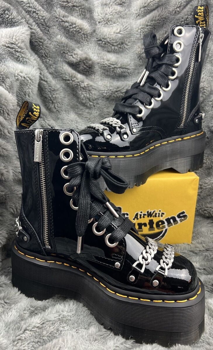 NEW Dr Martens Jadon Max Chain Platform Patent Leather Boots NEW Dr Martens Jadon Max Chain Platform Patent Leather Boots