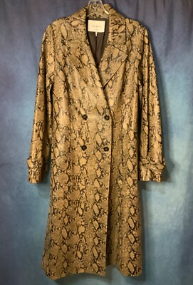 FRAME Embossed Leather Python Snake Skin Trench Coat Jacket Size XS / L availab.