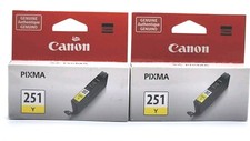 Canon Pixma Genuine Ink Cartridges 251Y Yellow Lot Of 2  CLI-251 