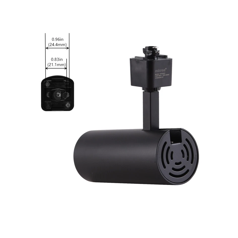 Pack de 6 cabezales de iluminación LED de pista de 16,5 W compatibles con acabado negro tipo H 3000K Foto 4 de 4