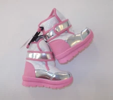 Lilly Of New York Toddler Girl Size 6 Pink And White Waterproof Snow Boots