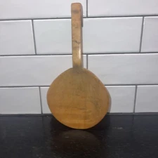 Hand Hewn Primitive Antique Wooden Butter Paddle Scoop With Hook on Handle