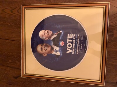 Barack Obama & Joe Biden 2008 OFFIZIELLE KAMPAGNE gerahmtes rundes Schild