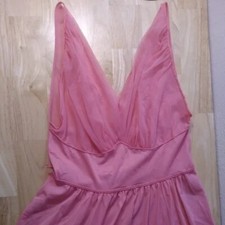 Vintage 50s Vanity Fair Tricot Nylon Night Gown Negligee Pink 34