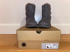 GIRLS UGG BOOT BAILEY BOW II - AUTHENTIC 1017394T GREY - Excellent Condition