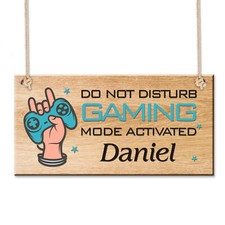 Personalised Gaming Sign Hanging Door Plaque Gamer Gifts for Son Brother Boys
