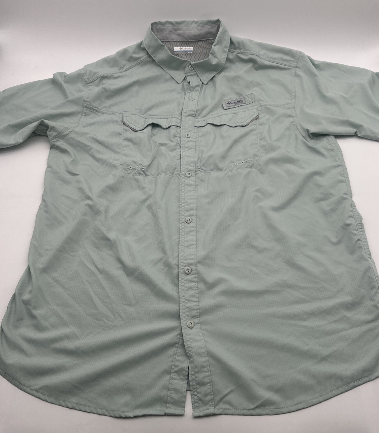 Columbia PFG Soprtwear Button Down Shirt Men XL Green Pocket Logo…#18905