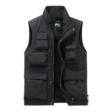 Mens Vest Waistcoat Utility Multi-Pocket Fishing Vest Sports Workwear Fisherman