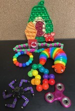 Lot of 10 Sensory Fidget Toys- Ball Sphere, Fidget Spinner Pop it Crazy Tracks