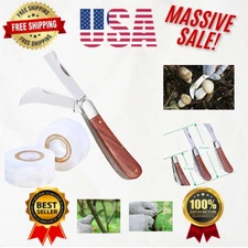Foldable Grafting & Pruning Knife - Durable Blades & 2 Grafting Tapes Included