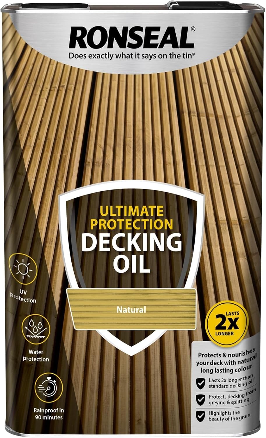 Ronseal Ultimate Protection Decking Oil Natural 5L Weather Resistant New