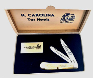 1986 4 Dot Case XX W6254 Trapper White Bone N. Carolina Tar Heels UNC Knife NIB