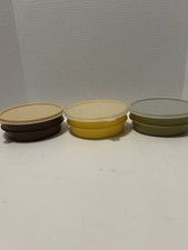 Tupperware Serve And Seal Bowls With Kids. Lot Of 3. Fall Colors. Vintage.
