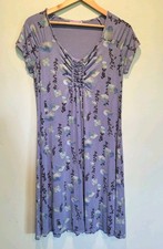 Fresh Produce Blue Floral Emma Comfort Casual Dress Sz M