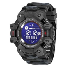 Activa Armour X Invicta Men's 50mm Black Rubber Digital Watch ACW8050MC-003