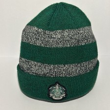 Harry Potter Slytherin Crest Beanie Knit Cuffed OS Green Gray Universal Hat